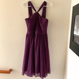 Dove & Dahlia Plum Bridesmaid Dress - Shortened, Size 8